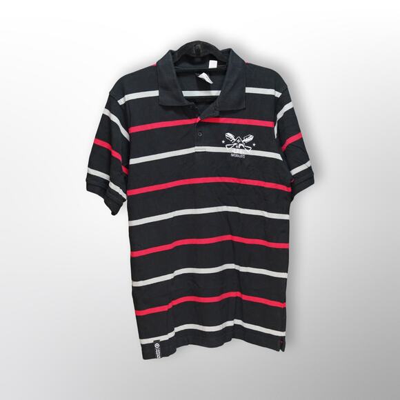 LRG Core Collection Maroon Striped Polo - Men's Large - Picture 1 of 10